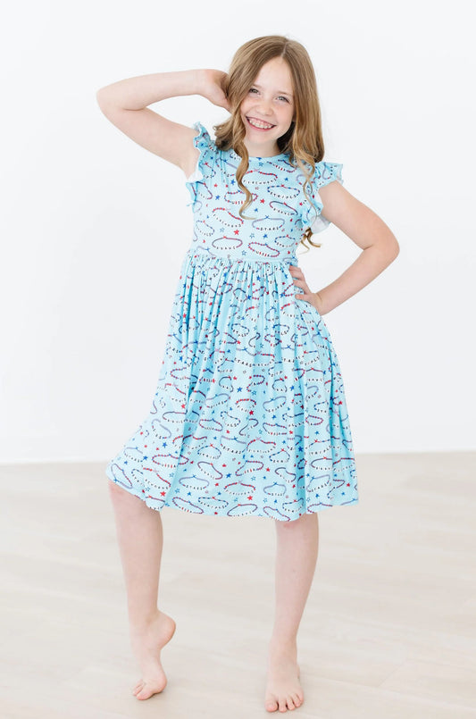 Miss Americana Flutter Sleeve Twirl Dress