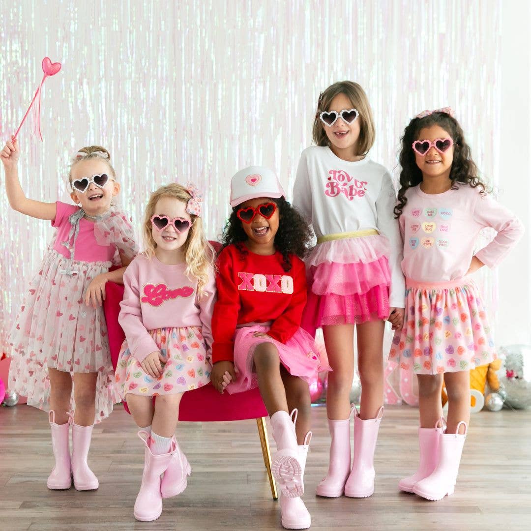 XOXO Patch Valentine's Day Sweatshirt -Kid's Valentine's Day