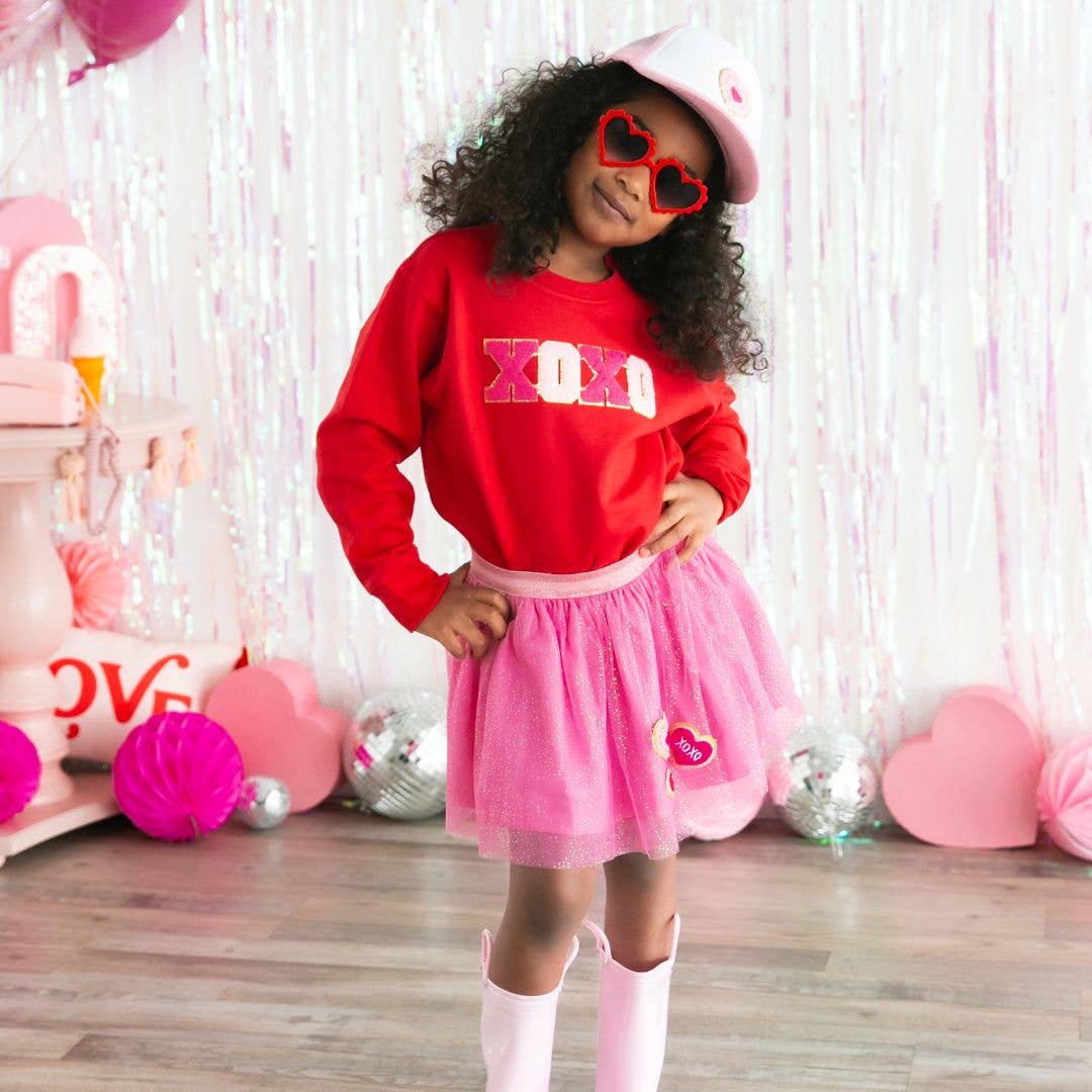 XOXO Patch Valentine's Day Sweatshirt -Kid's Valentine's Day