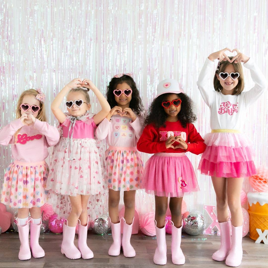 XOXO Patch Valentine's Day Sweatshirt -Kid's Valentine's Day