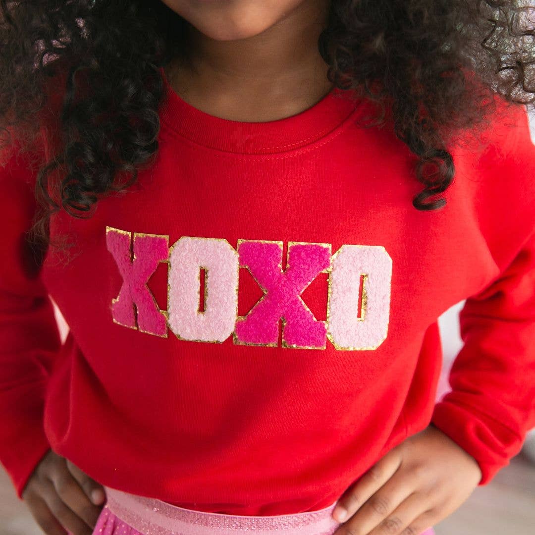 XOXO Patch Valentine's Day Sweatshirt -Kid's Valentine's Day
