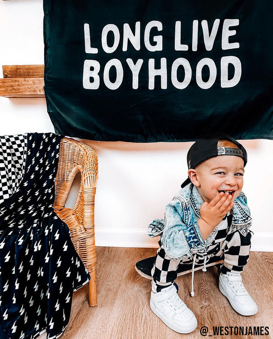 Long Live Boyhood Banner | Fabric Wall Sign