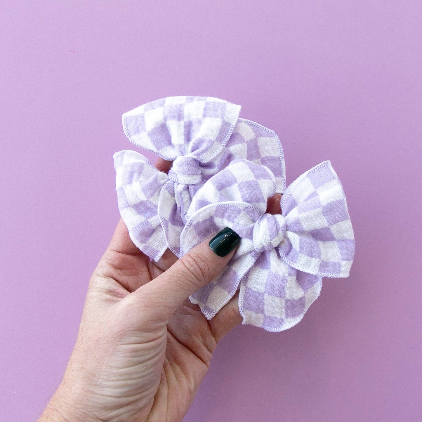 Checkerboard - Purple | Petite Party Bow