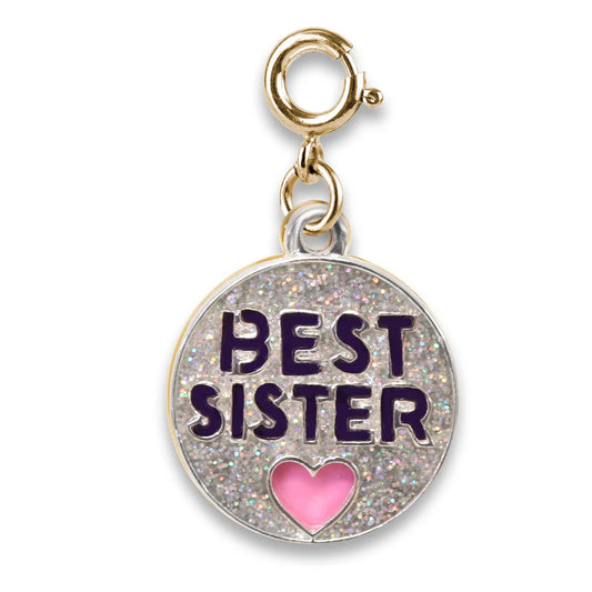 Gold Glitter Best Sister Charm - CHARM IT!