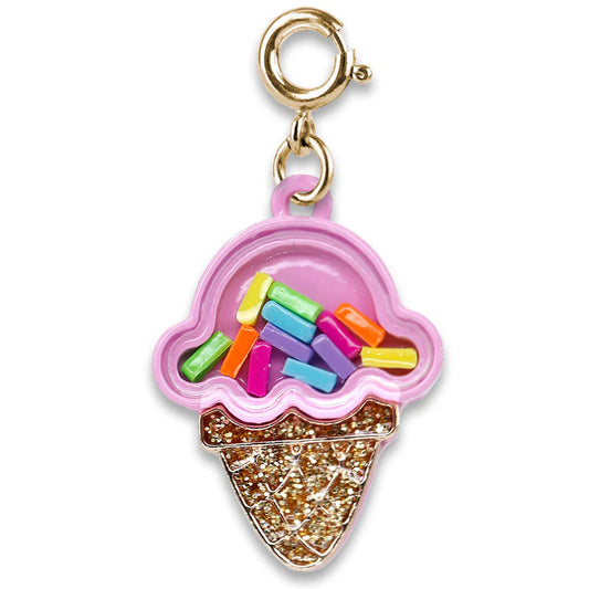 Gold Ice Cream Cone Shaker Charm - CHARM IT!