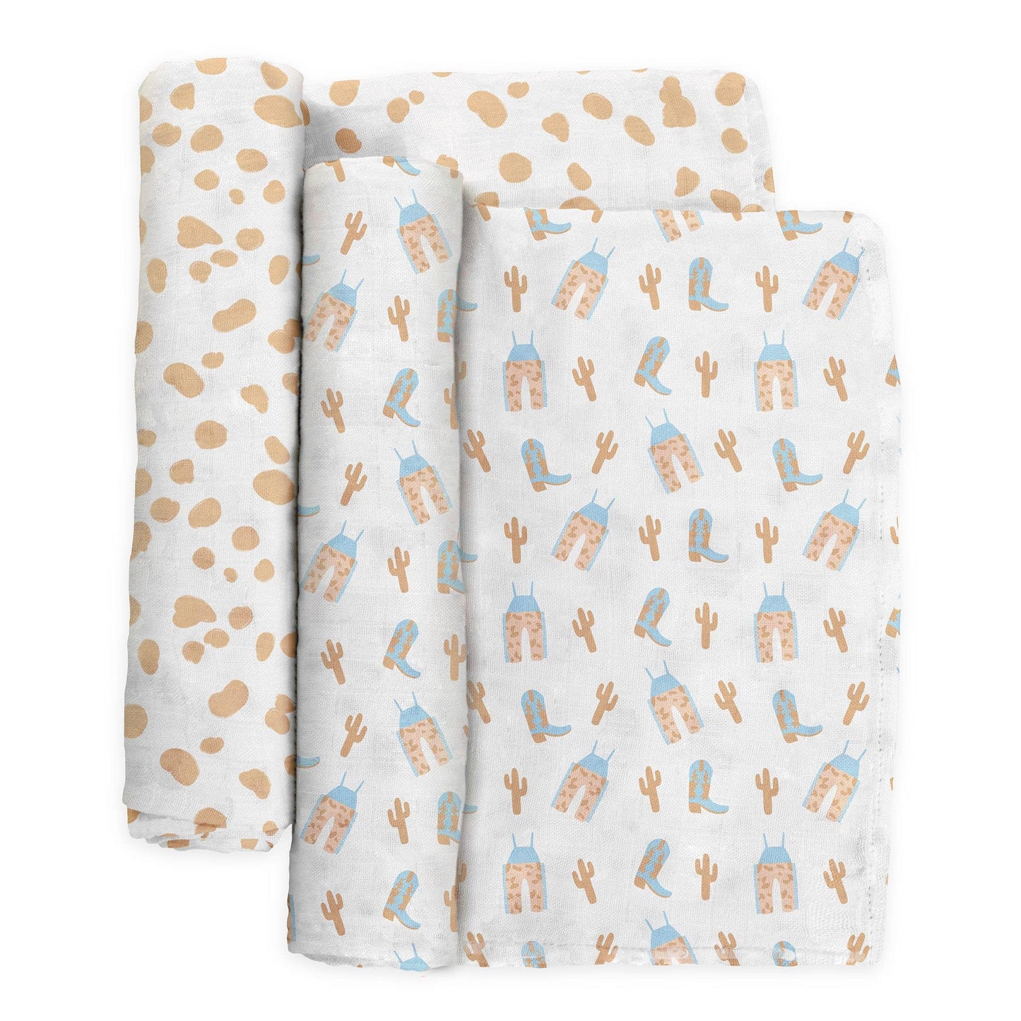 Swaddle Blanket Set Howdy Partner Blue