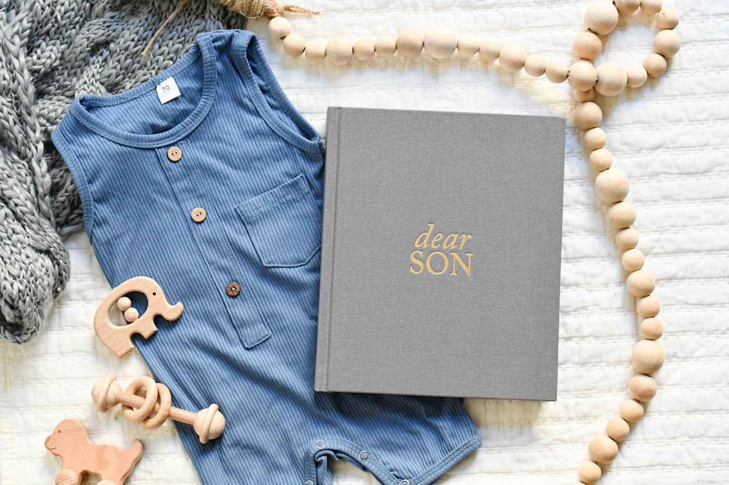 Dear Son Childhood Keepsake Book | Gift for Mom or Spouse