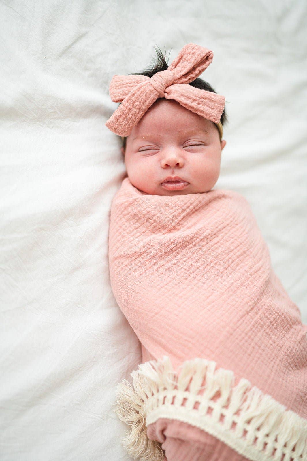 Rose Pink Knot Bow Headband