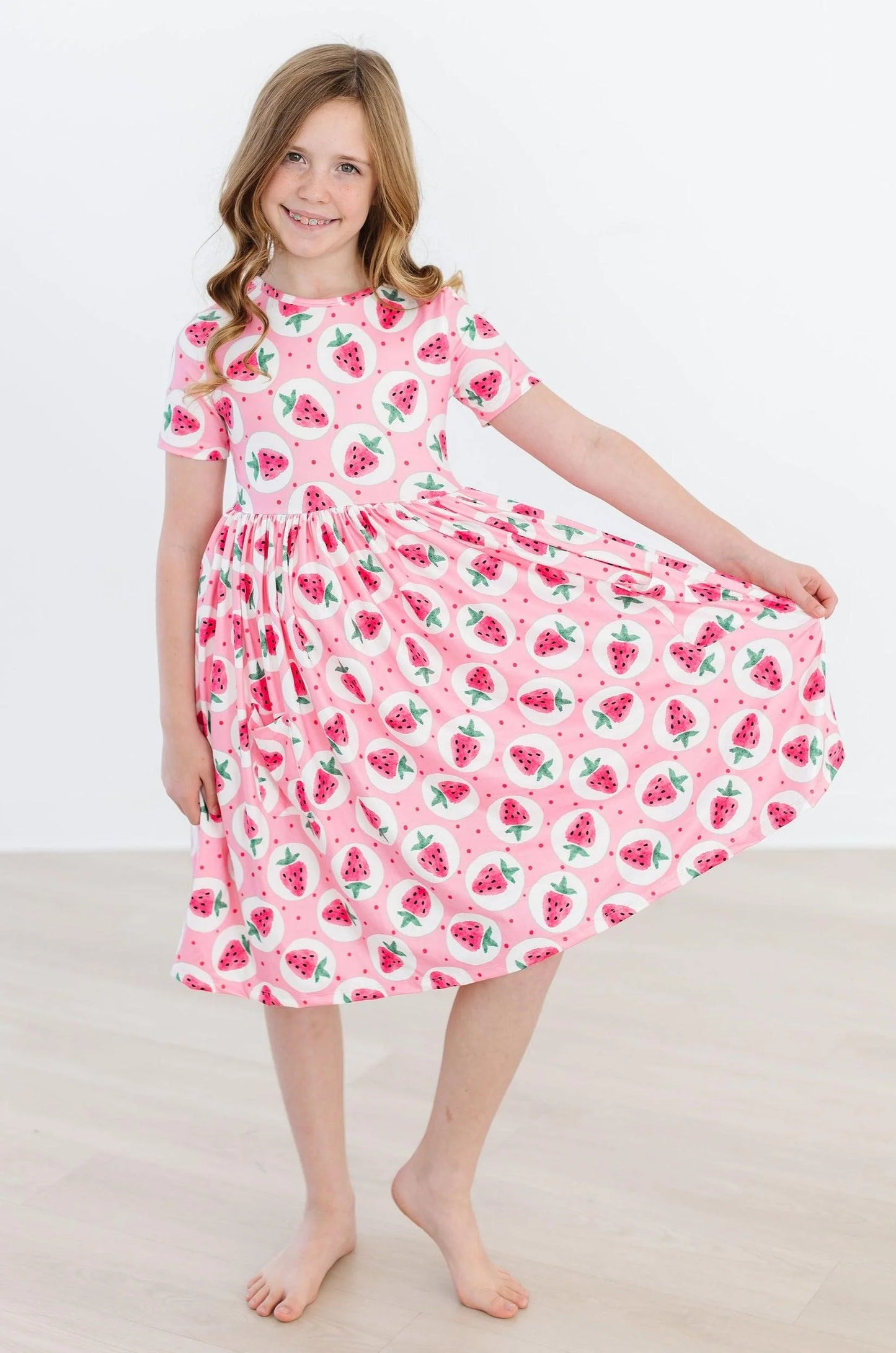 Strawberry Patch Pocket Twirl Dress