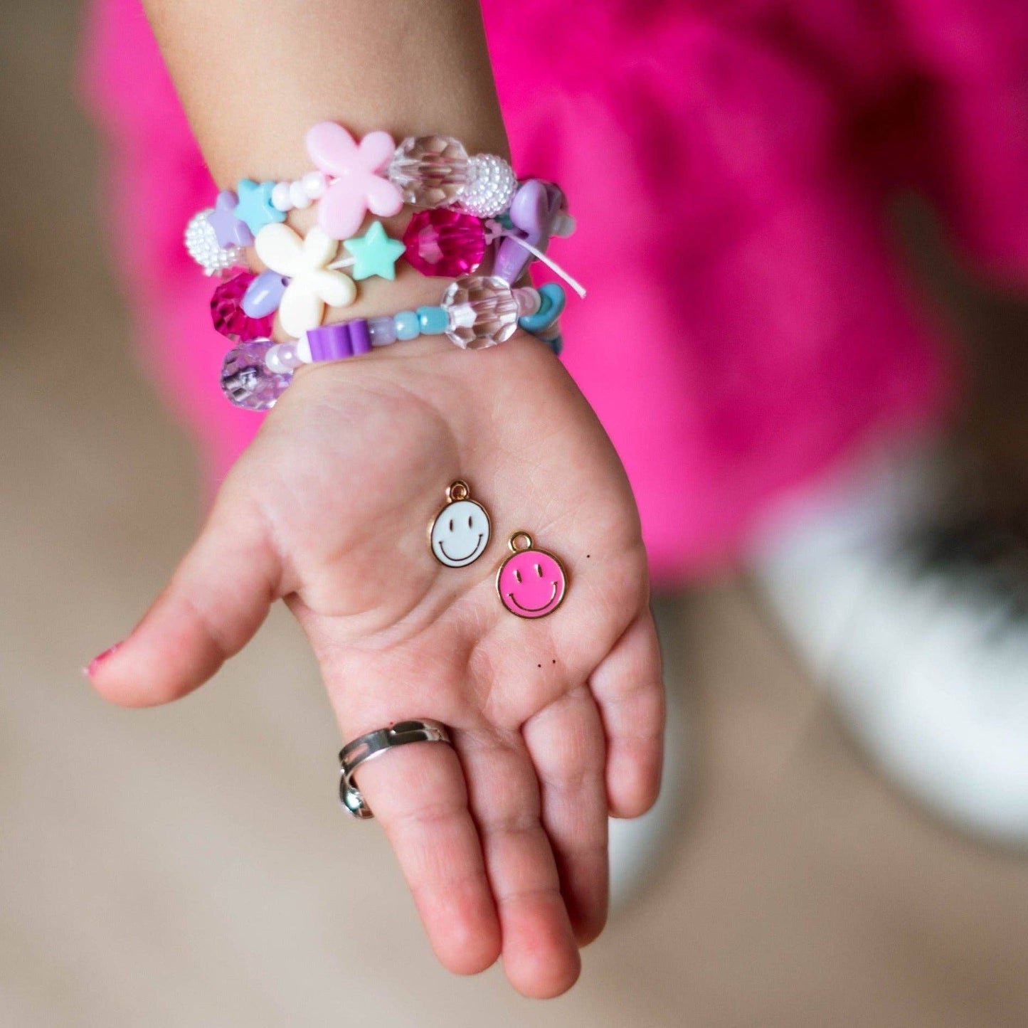 Pink Happy Face Charm