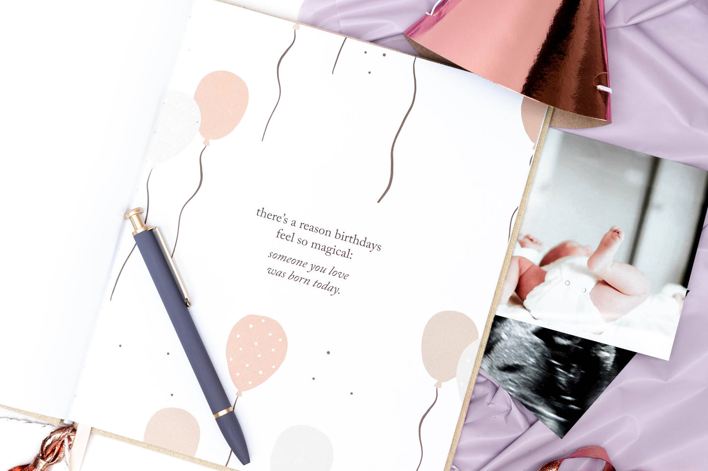 Birthday Memory Book – Birthday Guest Book w/Gold