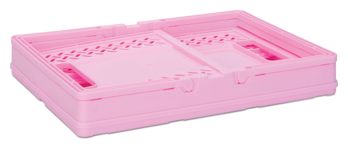 LARGE PINK FOLDABLE STORAGE CRATE