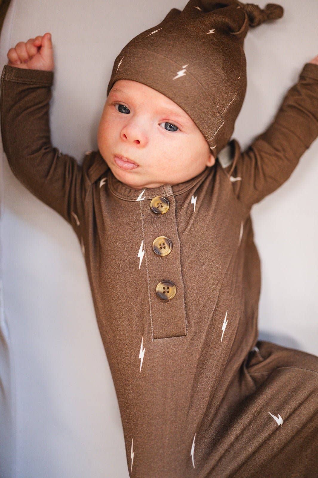 Knotted Baby Gown - Brown Lightning