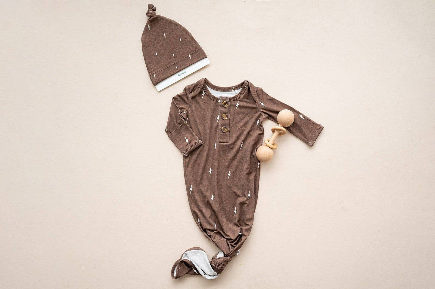 Knotted Baby Gown - Brown Lightning