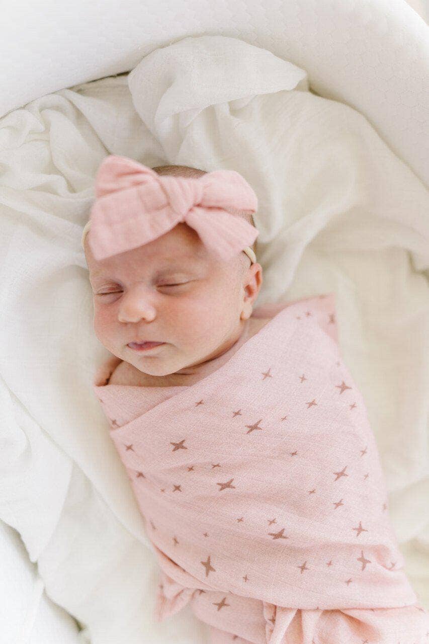 Rose Pink Knot Bow Headband