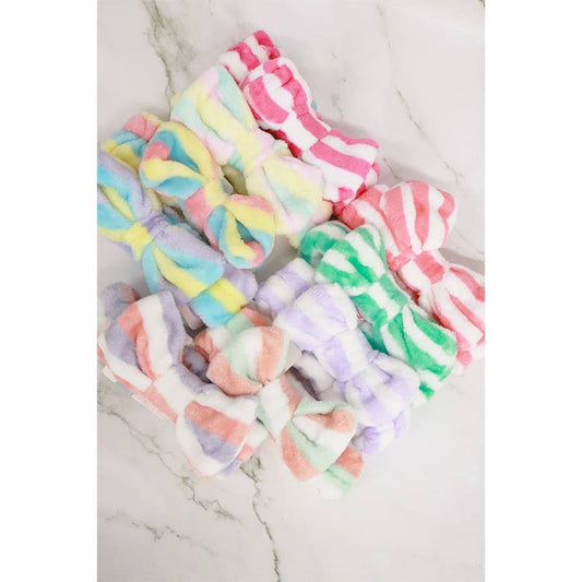 Stripe Bow Beauty Spa Headband