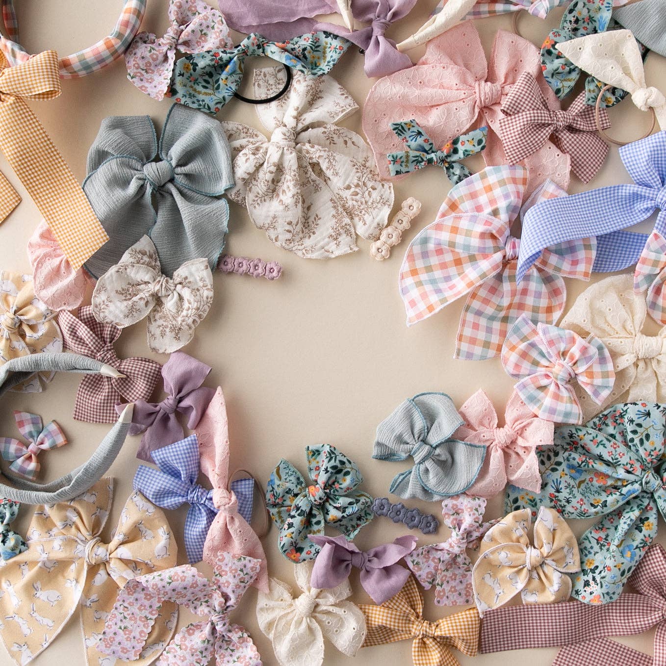 Petal Pink Eyelet | Pigtail Set - Petite Party Bow