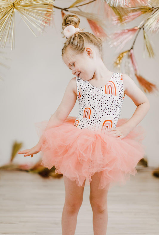 Peach Rainbow Tank Tutu Leotard