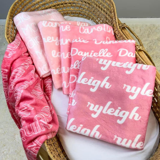 Pink Colors | Personalized Baby Blanket With Name | Baby Shower Gift | Customized Nursery