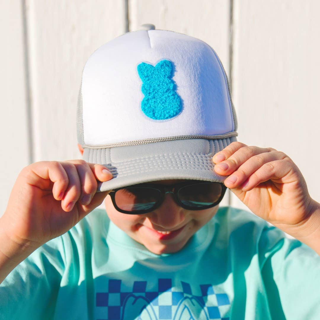 Boy Bunny Patch Hat - Kids Easter Trucker Hat