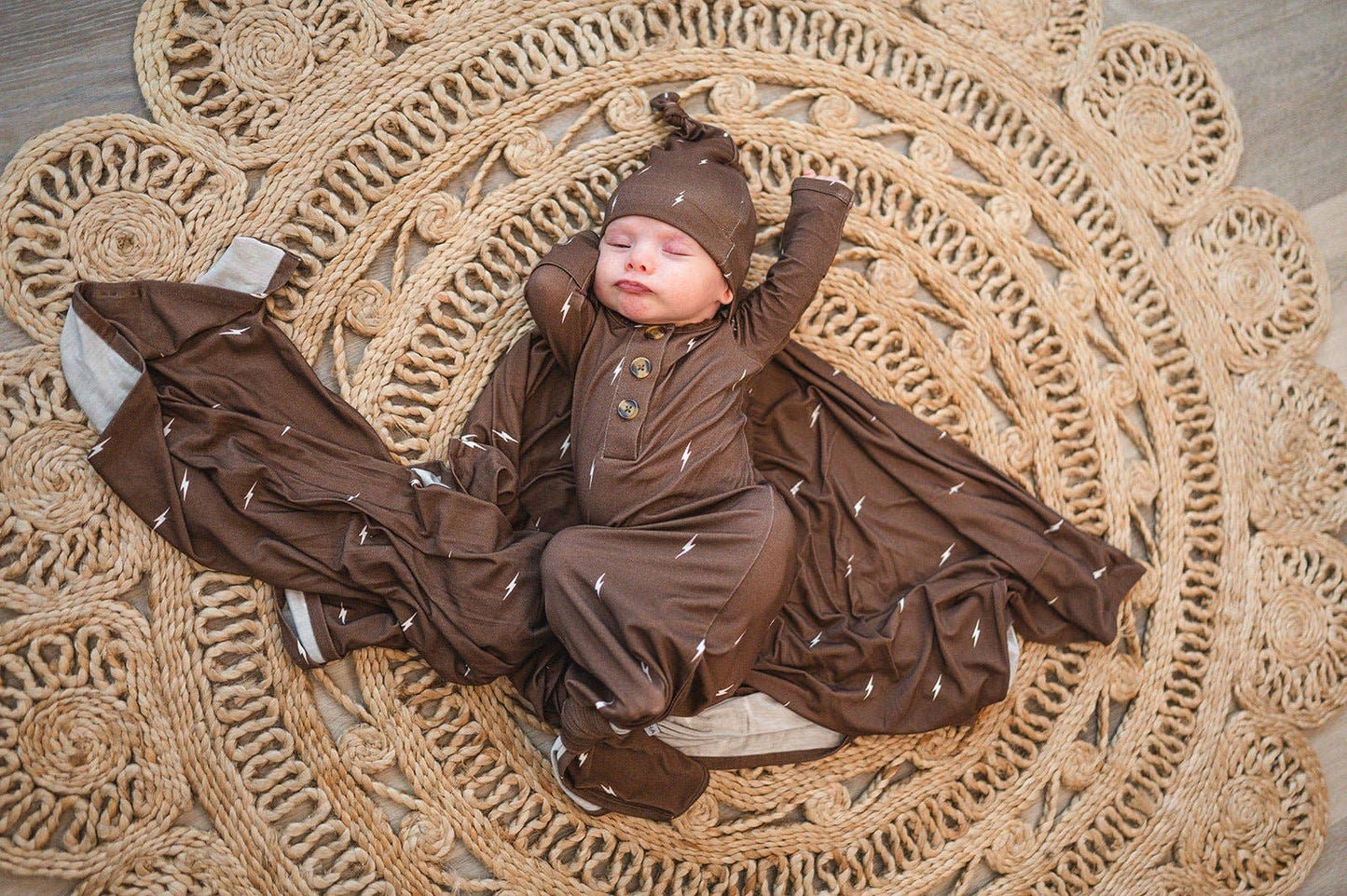 Knotted Baby Gown - Brown Lightning