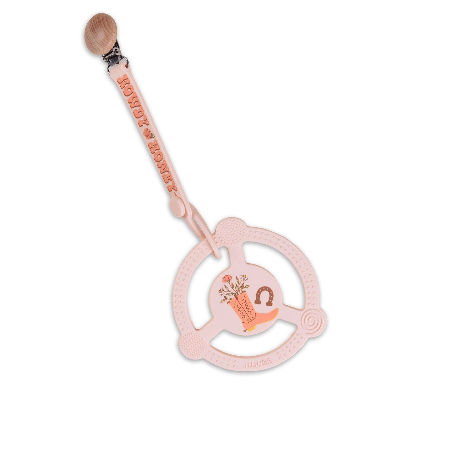 Silicone Teether Ring with Detachable Clip Bloomin' Boot