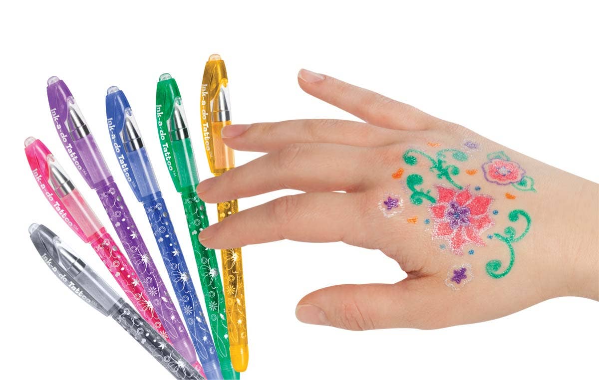 Ink-a-Do Tattoo Pens, Set of 6 Gel Pens