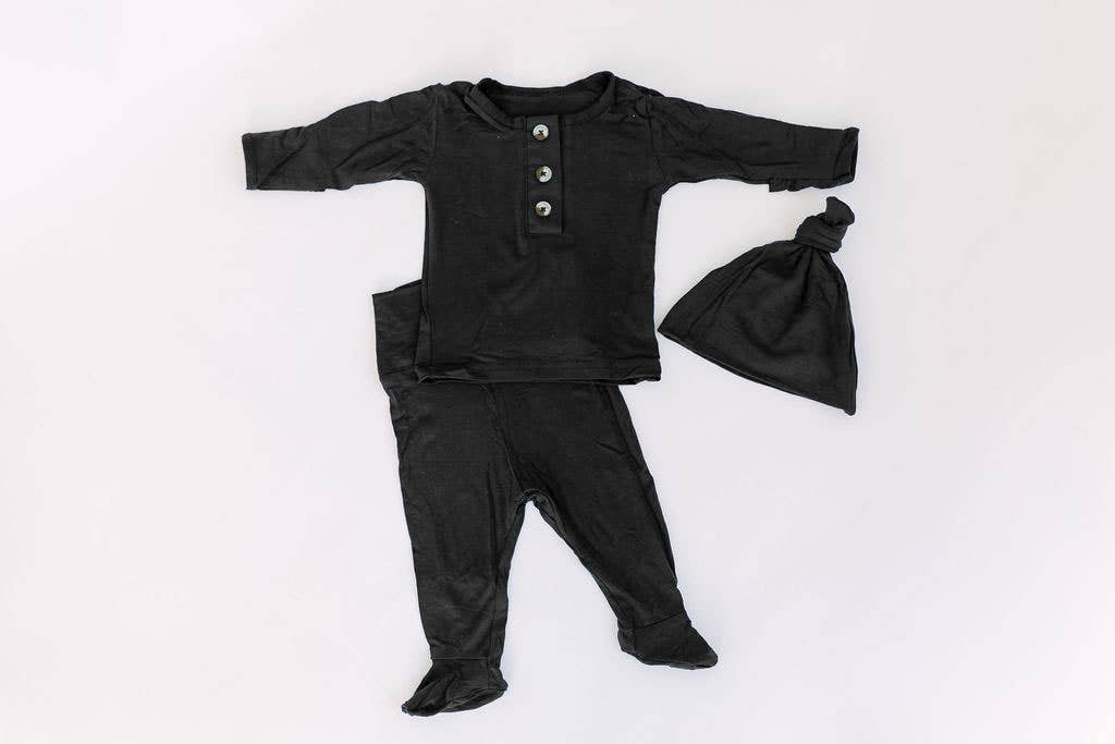 Top & Bottom Baby Outfit (Newborn - 12 months sizes) - Black