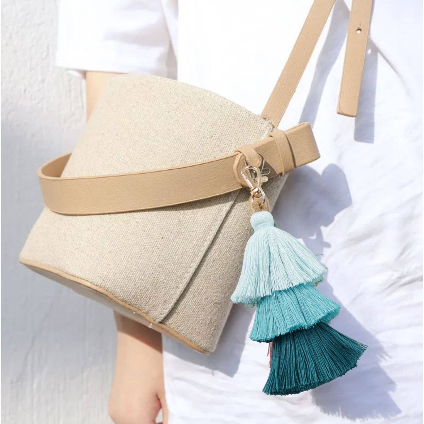 Boho Layered Tassel Bag Keychain