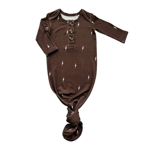 Knotted Baby Gown - Brown Lightning