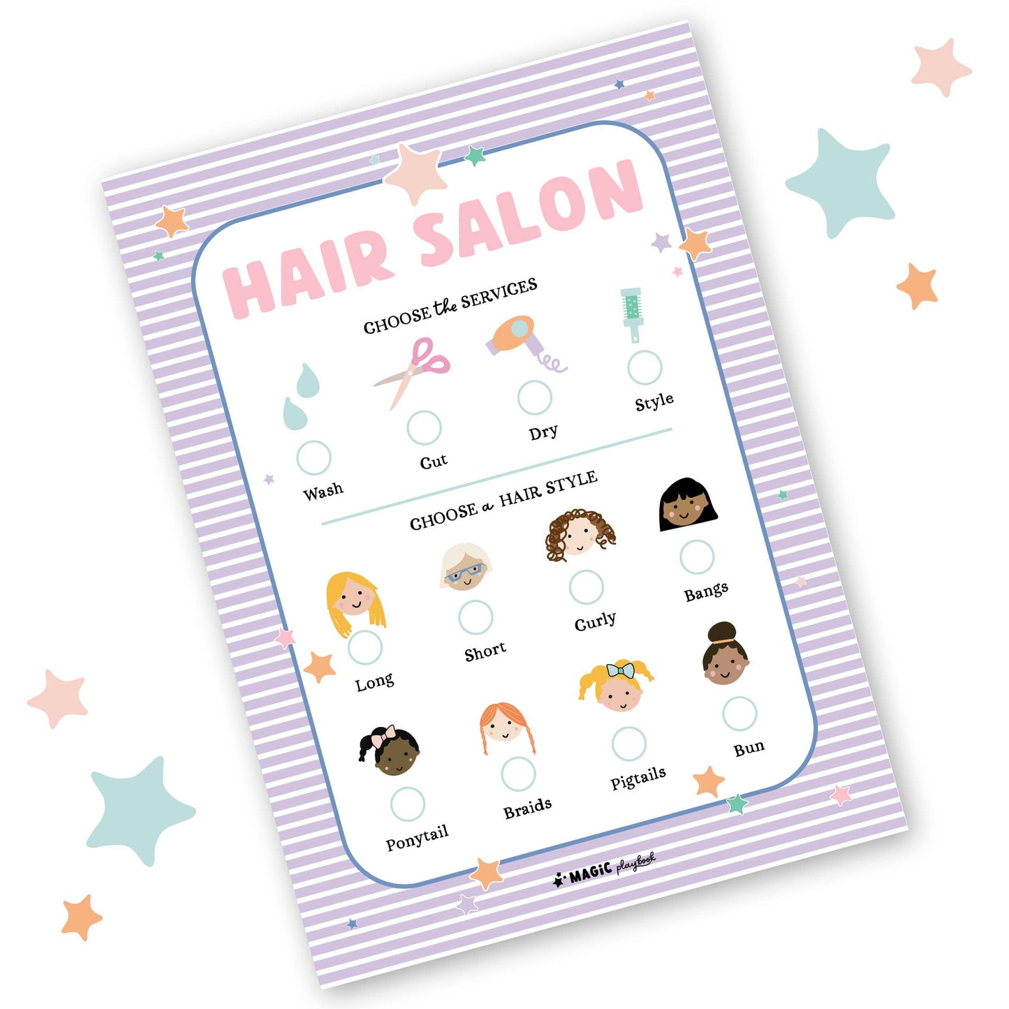 Hair Salon Pretend Play Notepad