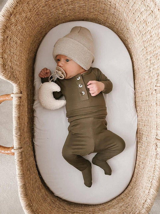 Top & Bottom Baby Outfit (Newborn - 3 mo) - Army Green