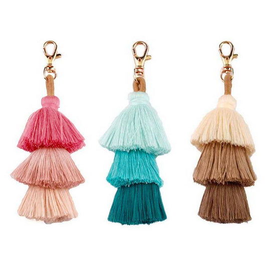 Boho Layered Tassel Bag Keychain