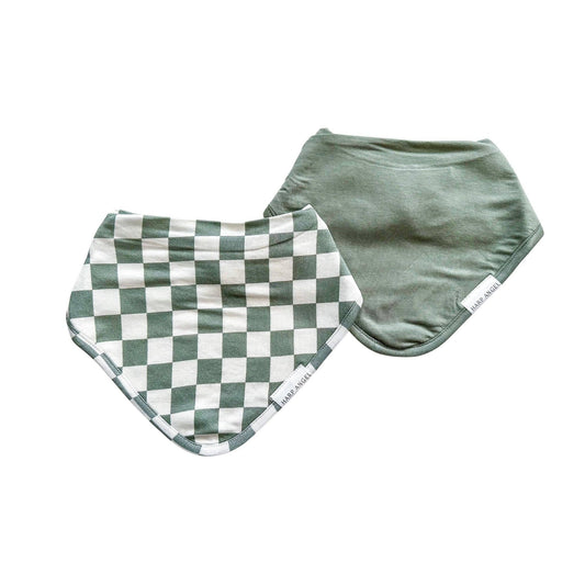 Scarf Baby Bib Set - Jade Checkered / Jade